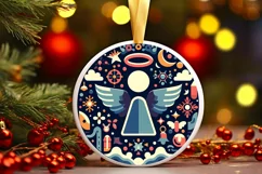 Round Christmas Ornament Sublimation|Clipart Product Image 1