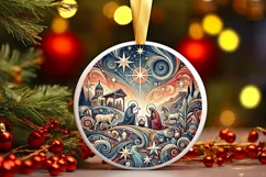 Round Christmas Ornament Sublimation|Clipart Product Image 1