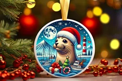 Round Christmas Ornament Sublimation|Clipart Product Image 2