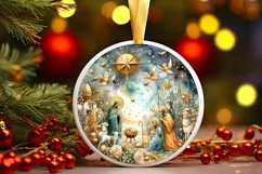 Round Christmas Ornament Sublimation|Clipart Product Image 1