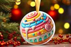 Round Christmass Ornament PNG Product Image 1
