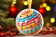 Round Christmas Ornament Sublimation|Clipart Product Image 2