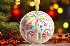 Round Christmas Ornament Sublimation|Clipart Product Image 2