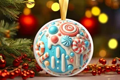Round Christmas Ornament Sublimation|Clipart Product Image 2