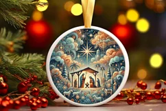 Round Christmas Ornament Sublimation|Clipart Product Image 2