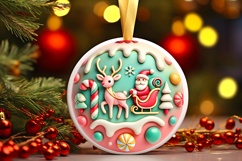 Round Christmass Ornament PNG Product Image 1