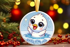 Round Christmas Ornament Sublimation|Clipart Product Image 2