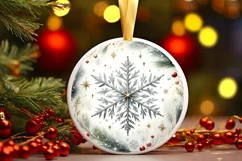 Round Christmas Ornament Sublimation|Clipart Product Image 1