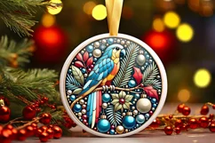 Round Christmas Ornament Sublimation|Clipart Product Image 1