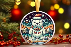 Round Christmas Ornament Sublimation|Clipart Product Image 2