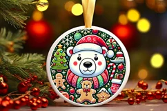 Round Christmas Ornament Sublimation|Clipart Product Image 2