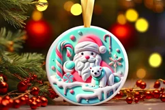 Round Christmas Ornament Sublimation|Clipart Product Image 2