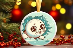 Round Christmas Ornament Sublimation|Clipart Product Image 1