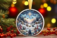 Round Christmas Ornament Sublimation|Clipart Product Image 1