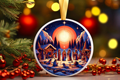 Round Christmass Ornament PNG Product Image 1