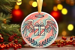 Round Christmas Ornament Sublimation|Clipart Product Image 2