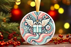 Round Christmas Ornament Sublimation|Clipart Product Image 2
