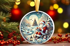 Round Christmas Ornament Sublimation|Clipart Product Image 2