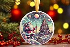 Round Christmas Ornament Sublimation|Clipart Product Image 2