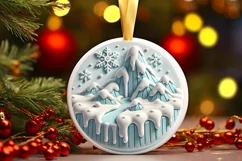 Round Christmas Ornament Sublimation|Clipart Product Image 2