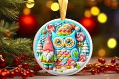 Round Christmas Ornament Sublimation|Clipart Product Image 2