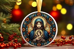Round Christmas Ornament Sublimation|Clipart Product Image 1