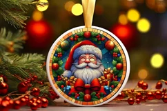 Round Christmas Ornament Sublimation|Clipart Product Image 2