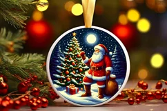 Round Christmas Ornament Sublimation|Clipart Product Image 1