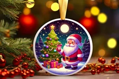 Round Christmas Ornament Sublimation|Clipart Product Image 1