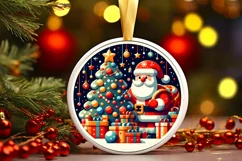 Round Christmas Ornament Sublimation|Clipart Product Image 1