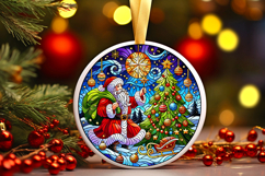 Round Christmass Ornament PNG Product Image 1