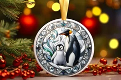 Round Christmas Ornament Sublimation|Clipart Product Image 1