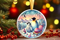 Round Christmas Ornament Sublimation|Clipart Product Image 2