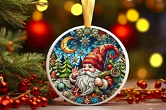 Round Christmas Ornament Sublimation|Clipart Product Image 2