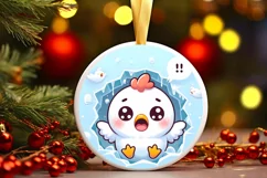 Round Christmas Ornament Sublimation|Clipart Product Image 1