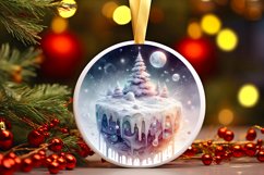 Round Christmas Ornament Sublimation|Clipart Product Image 1