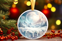 Round Christmass Ornament PNG Product Image 1