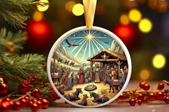 Round Christmas Ornament Sublimation|Clipart Product Image 2