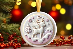 Round Christmas Ornament Sublimation|Clipart Product Image 2