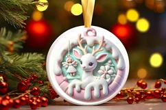 Round Christmas Ornament Sublimation|Clipart Product Image 2