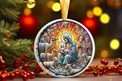 Round Christmas Ornament Sublimation|Clipart Product Image 2