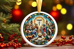 Round Christmas Ornament Sublimation|Clipart Product Image 2