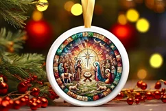 Round Christmas Ornament Sublimation|Clipart Product Image 2