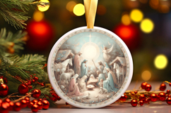 Round Christmass Ornament PNG Product Image 1