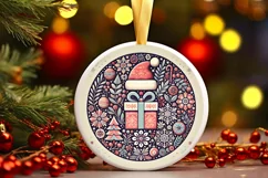 Round Christmas Ornament Sublimation|Clipart Product Image 2