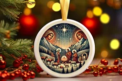 Round Christmas Ornament Sublimation|Clipart Product Image 2