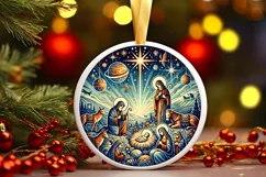 Round Christmas Ornament Sublimation|Clipart Product Image 2