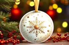 Round Christmas Ornament Sublimation|Clipart Product Image 1