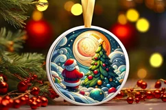 Round Christmas Ornament Sublimation|Clipart Product Image 1