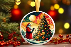 Round Christmas Ornament Sublimation|Clipart Product Image 1